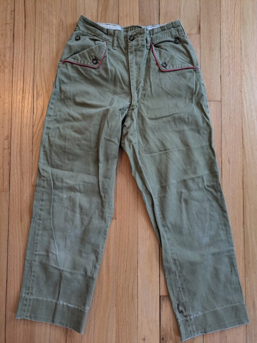 Olive / Army Green Vintage Boyscout Pants, XS Women